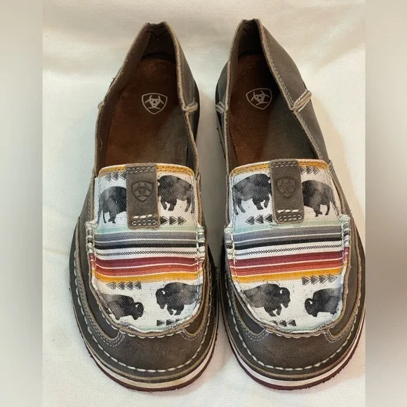 Ariat Cruiser Natural Taupe Buffalo Print Sz: 8.5 - Picture 1 of 8